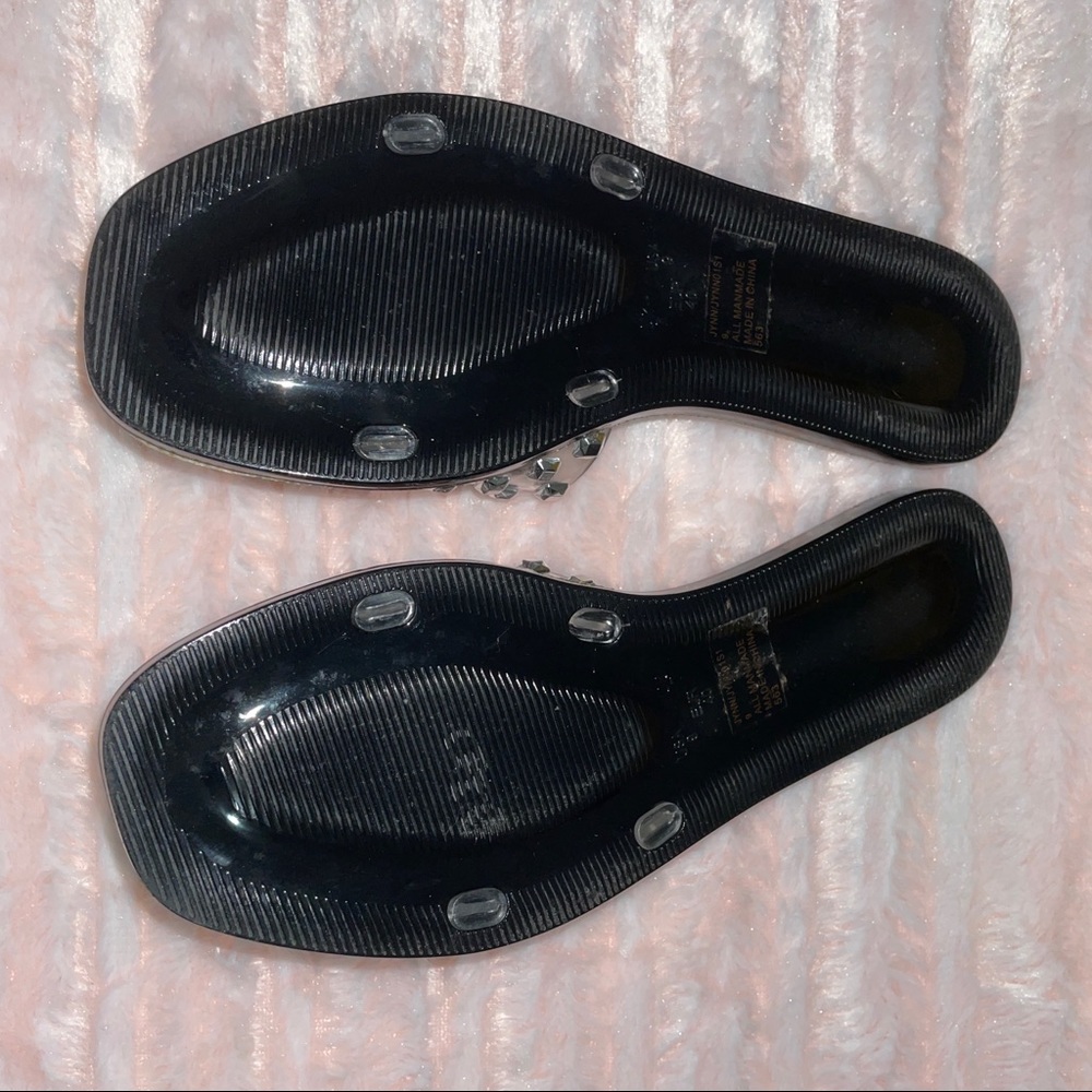 Steve Madden Clear And Sparkly Slip On Sandals / … - image 5